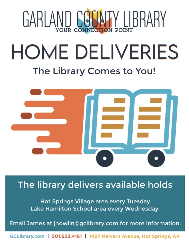 Garland County Library is now making home deliveries to the HSV area!
