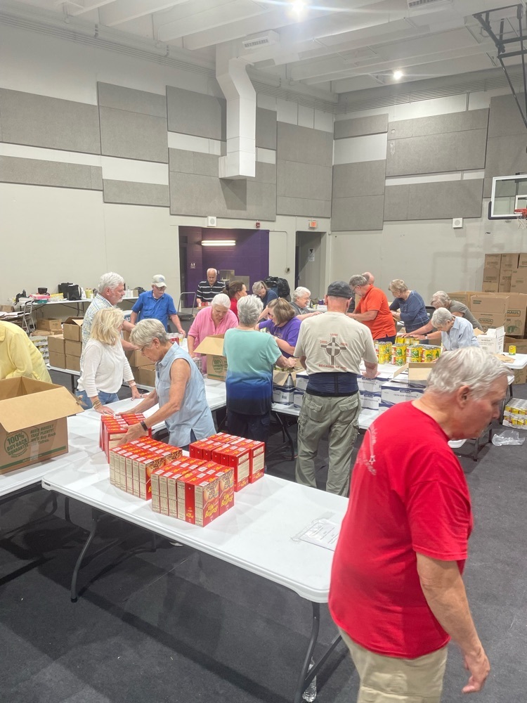 Hot Springs Village Church of Christ prepare summer food boxes for distribution to our students 