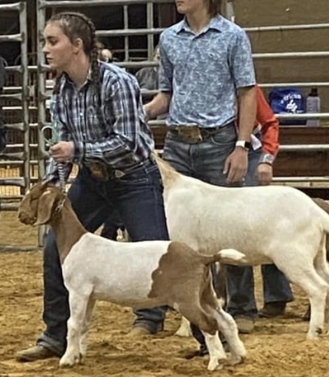 Meagan with goat