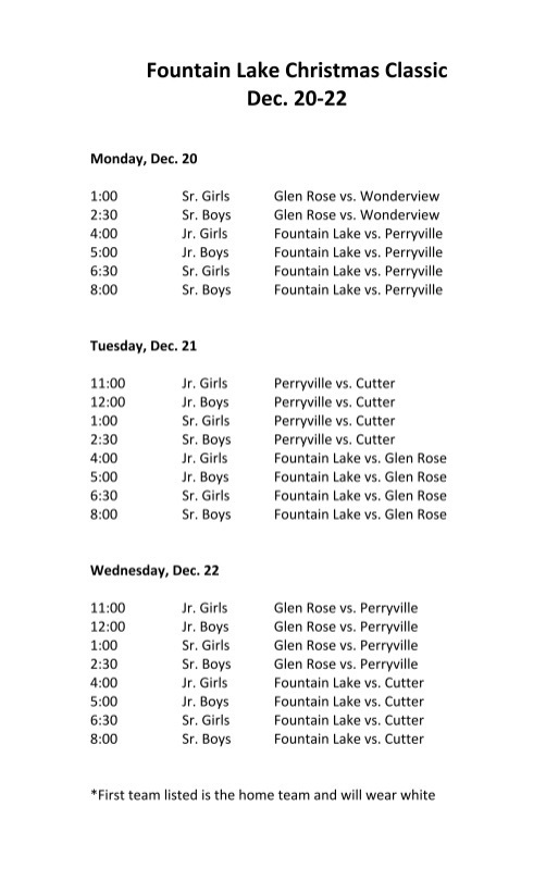 Christmas Classic Schedule